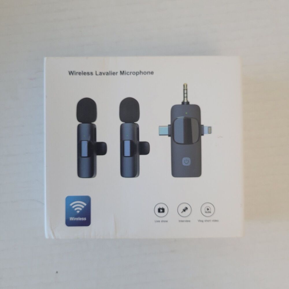 3 in 1 Wireless Clip-on Microphones for iPhone, Camera, Android, iPad,